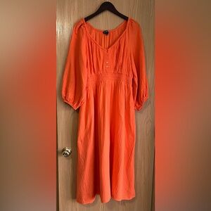Elegant Orange Midi Dress